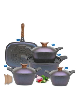 9 Piece Square Healthy Granite Nonstick Kitchen Cookware (4 Pots (20 + 22 + 24 + 30) + Double Grill 36) - pzsku/Z5788DD83CCC60D6631B4Z/45/_/1727874728/3d24f888-0e39-4146-95af-6a57b22d6394