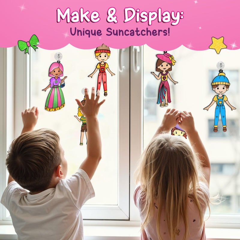 Smartivity مجموعة فنون النوافذ مع 225 تركيبة فريدة للفتيات من 5 إلى 10 سنوات | مجموعة رسم الزجاج | هدية عيد ميلاد لـ 5، 6، 7، 8، 9، 10 | مجموعة أنشطة فنون وصناعات صيد الشمس - Image 2