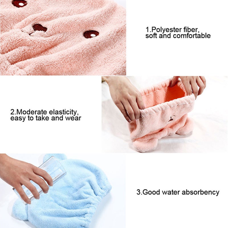 Hair Cap: Water Absorbent Plush Fabric - Durable Easy-to-Use Cleaning Tool for Daily Home Convenience - Image 2