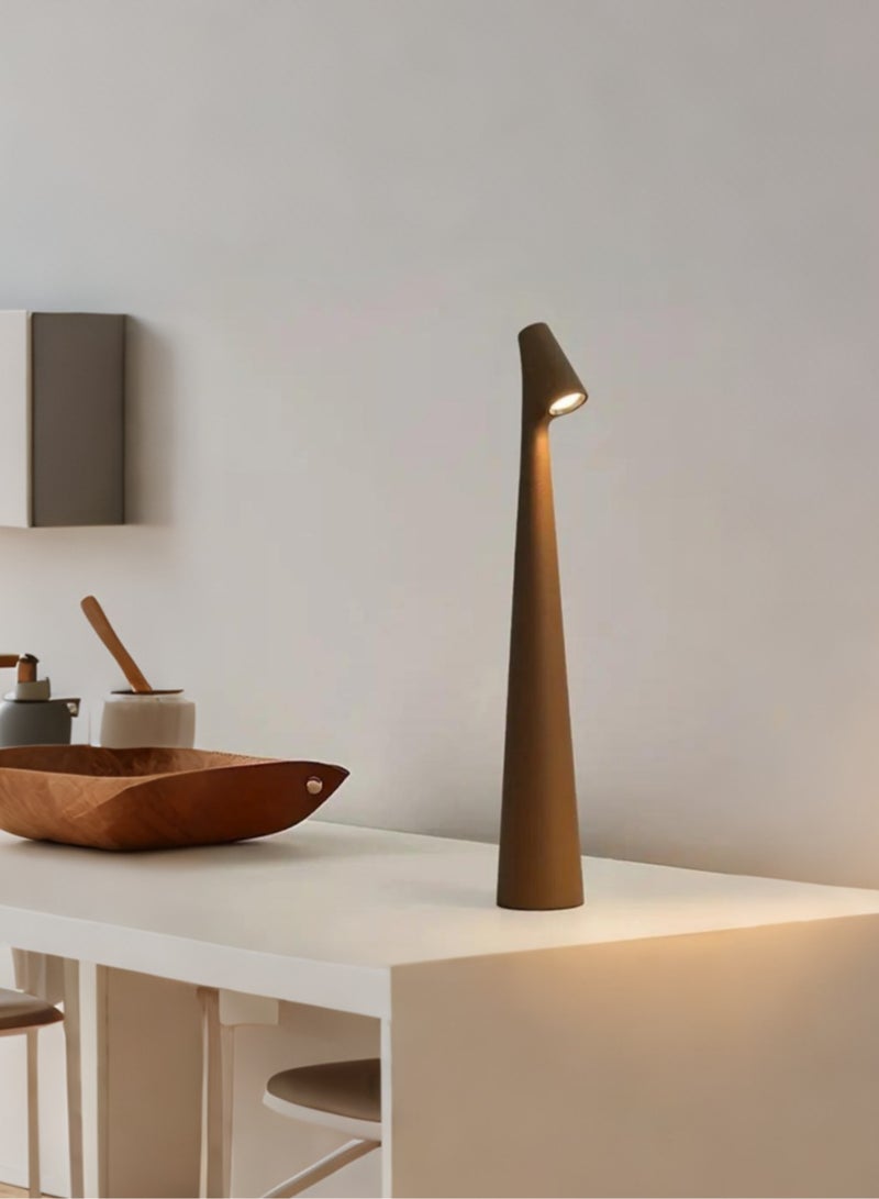 سِيمِير مصباح طاولة LED محمول، مصباح طاولة LED يعمل باللمس، مصباح طاولة بتصميم عصري، مصباح طاولة LED قابل لإعادة الشحن لتزيين المنزل (لون رمل قهوة) - Image 1
