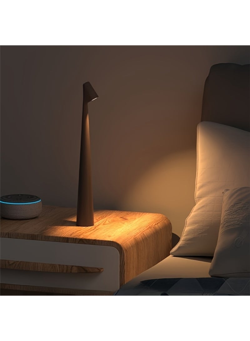 سِيمِير مصباح طاولة LED محمول، مصباح طاولة LED يعمل باللمس، مصباح طاولة بتصميم عصري، مصباح طاولة LED قابل لإعادة الشحن لتزيين المنزل (لون رمل قهوة) - Image 3