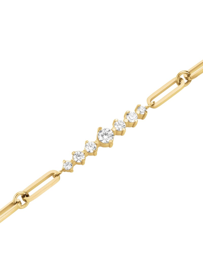 RoseField Rosefield Graduated Crystal Bar Paperclip Bracelet - JBCBG-J1023  - Image 2