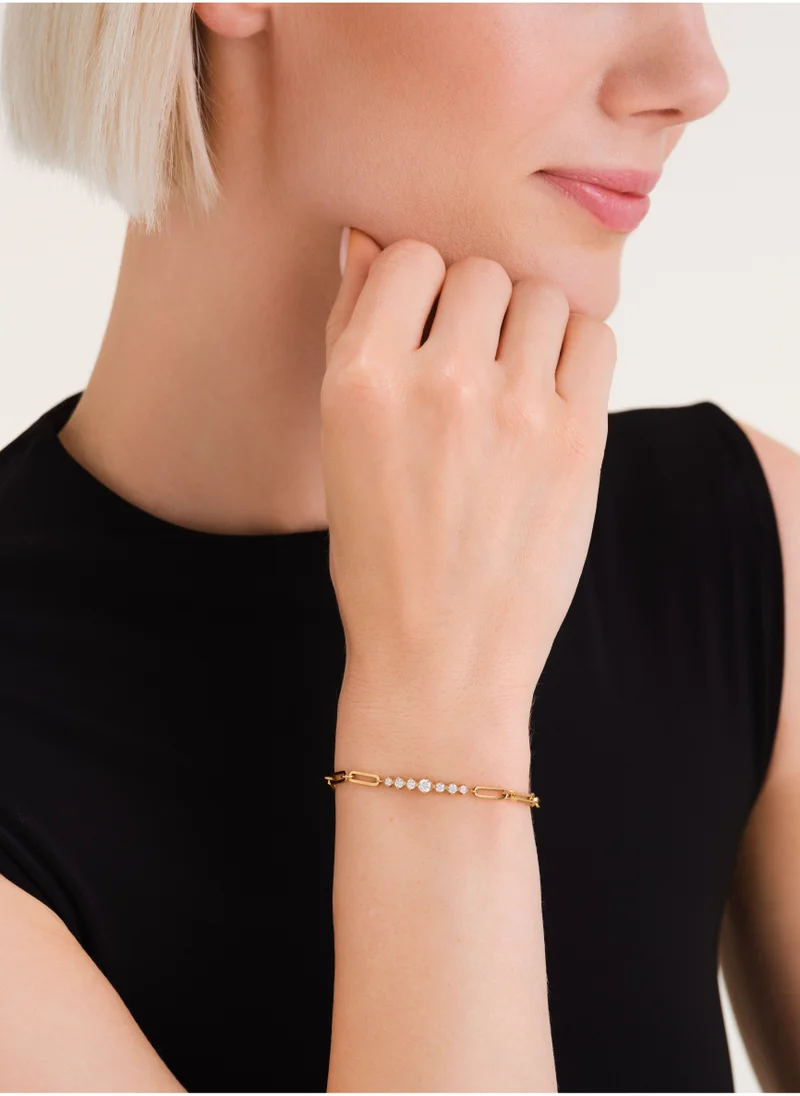 RoseField Rosefield Graduated Crystal Bar Paperclip Bracelet - JBCBG-J1023