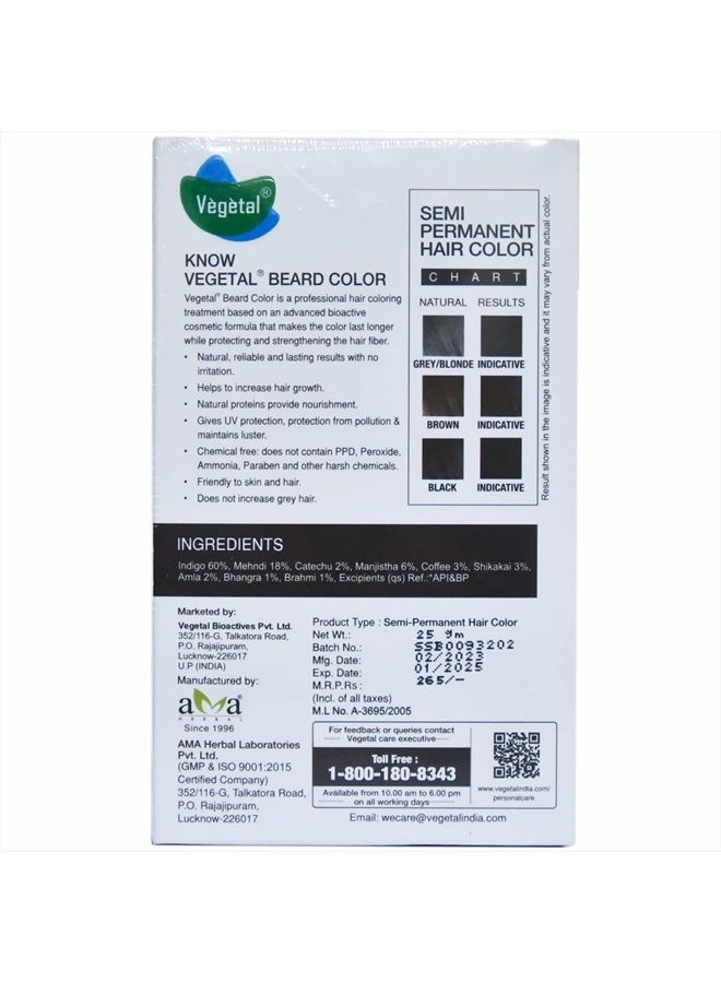 Vegetal Beard hair color Soft Black 25g. - Image 2