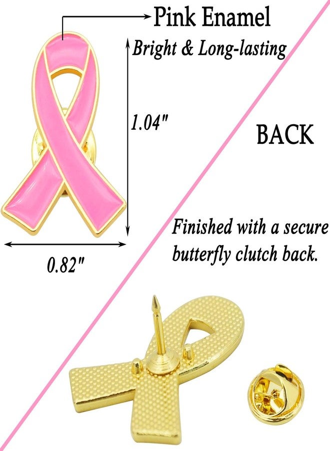 Temogole 30 Pcs Breast Cancer Awareness Bulk Items Accessories 15 Breast Cancer Awareness Bracelets 15 Breast Cancer Awareness Pins Pink Ribbon Wristband Fundraiser Gifts Breast Cancer Party Favor 15 Set - Image 4