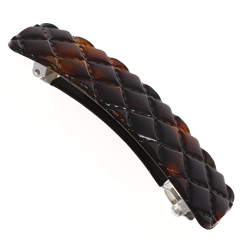Camila Paris CP2631 French Hair Barrette Clip for Girls Tortoise Shell Rubberized Metal Closure Strong Hold Grip Hair Clips for Women No Slip Durable Styling Girls Hair Accessories Made in France