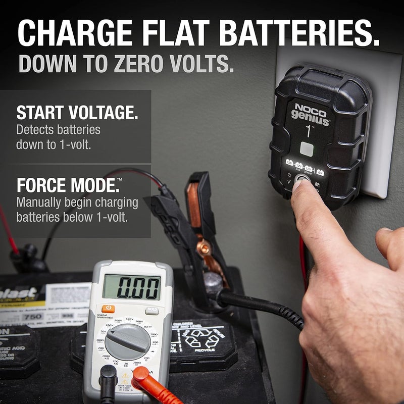 NOCO GENIUS1UK, 1-Amp Fully-Automatic Smart, 6V and 12V Charger, Maintainer, and Battery Desulfator with Temperature Compensation - Image 3