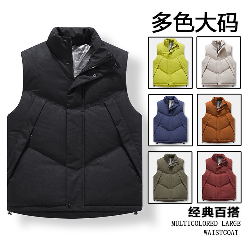 Men'S Loose Graphene Heating Down Cotton Warm Thickened Men'S And Women'S Couple Vest Trendy Plus Size Warm Vest - Image 4