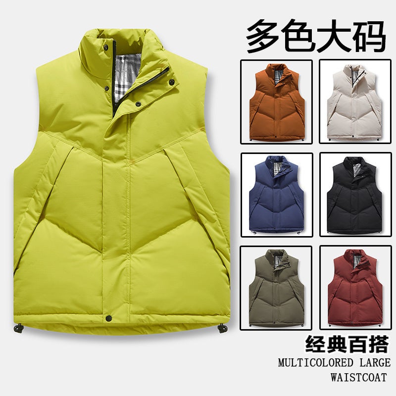 Men'S Loose Graphene Heating Down Cotton Warm Thickened Men'S And Women'S Couple Vest Trendy Plus Size Warm Vest - Image 2