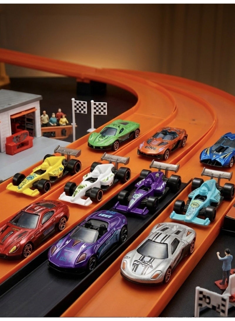 10Pcs Small Inertia Toy Car Set - Durable Alloy Plastic Friction Vehicle - Kids Push & Go Model Car - Assorted Mini Racing Car for Children - Image 1