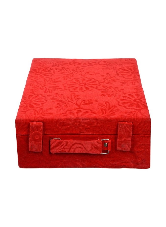 Kuber Industries Kuber Industries Bangle Box | Velvet Jewellery Gifts Organizer | Bracelet Organizer for Women | Bangle Box for Women | Self Cut Work |4 Rod Bangle Organizer | Red  - Image 2