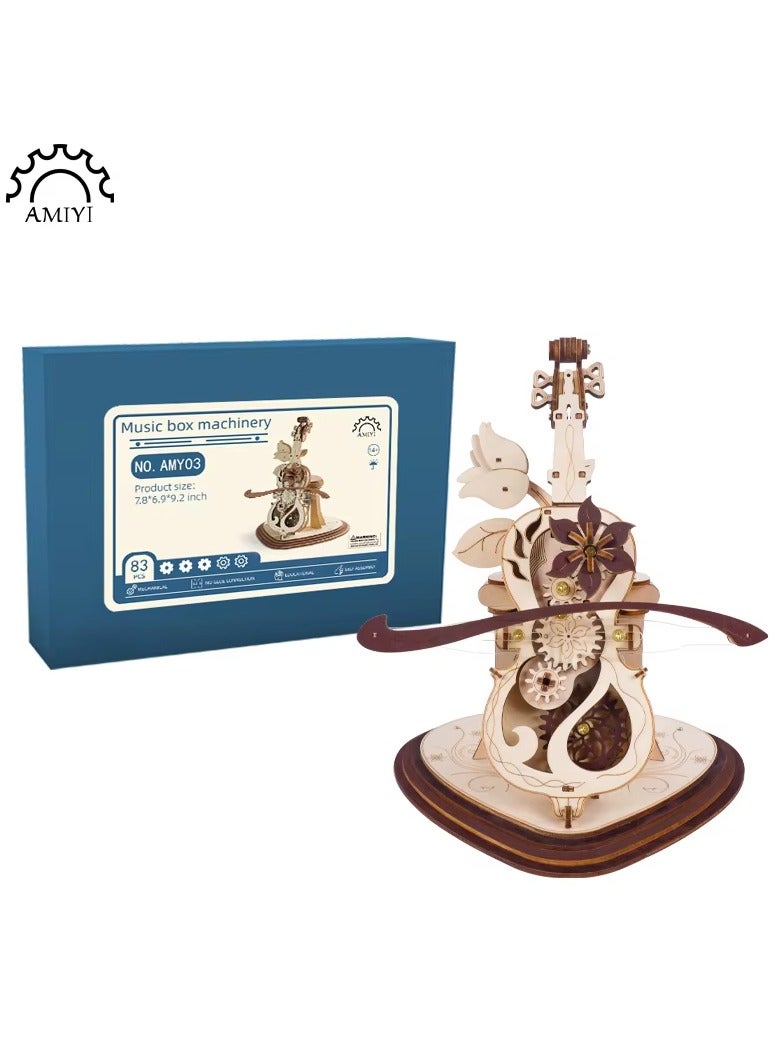Wooden Music Box DIY Kit – Cello Puzzle, Fun Educational STEM Toy for Kids & Teens (Creative Gift Idea)  - Image 2