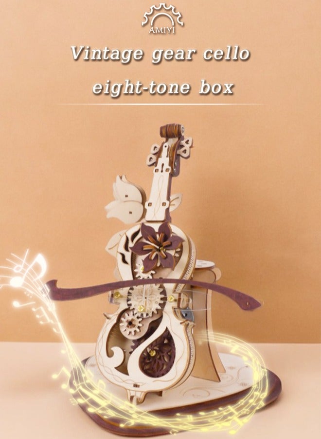 Wooden Music Box DIY Kit – Cello Puzzle, Fun Educational STEM Toy for Kids & Teens (Creative Gift Idea)  - Image 1