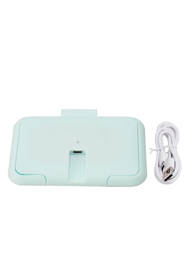 Generic Portable Baby Wipe Warmerm,USB Mini  Baby Wet Wipes Dispenser Reusable Baby Wipes Heater for Newborn Travel,Light Blue, Compatible Portable Charger  - Image 1