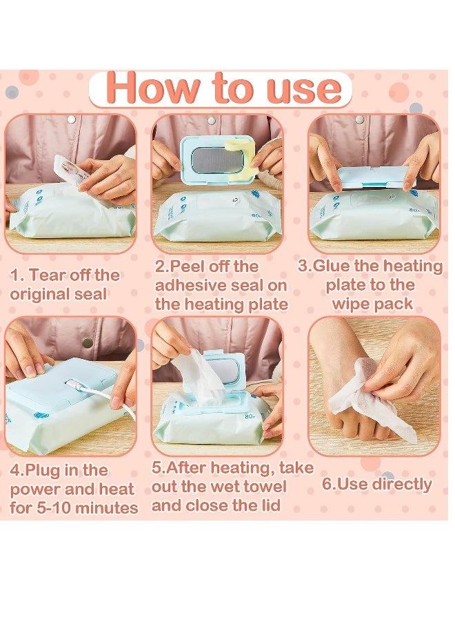 Generic Portable Baby Wipe Warmerm,USB Mini  Baby Wet Wipes Dispenser Reusable Baby Wipes Heater for Newborn Travel,Light Blue, Compatible Portable Charger  - Image 4