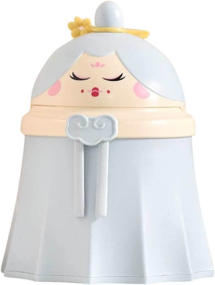 LOOKMINT Countertop Wastebasket Trash Can for Study Table Bathroom Bedroom Home Kitchen Kawaii Cartoon Toilet Trash Container Mini Desktop Dustbin with Lid Small Trash Bin - Image 2