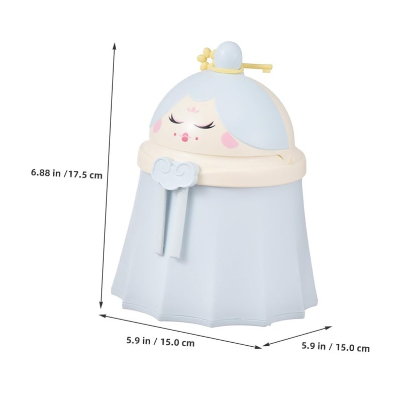 LOOKMINT Countertop Wastebasket Trash Can for Study Table Bathroom Bedroom Home Kitchen Kawaii Cartoon Toilet Trash Container Mini Desktop Dustbin with Lid Small Trash Bin - Image 4