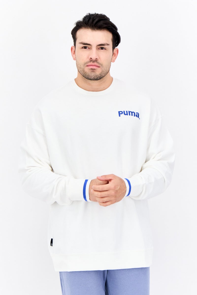 PUMA Men Relaxed Fit Outdoor Sweatshirts, White - Image 1
