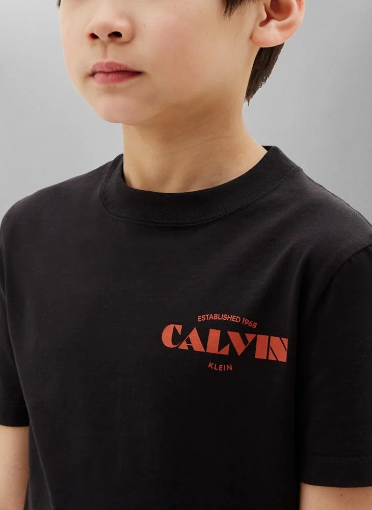 Calvin Klein Jeans Pvh Black Logo Graphic Crew Neck T-Shirt for Men | Best Price UAE