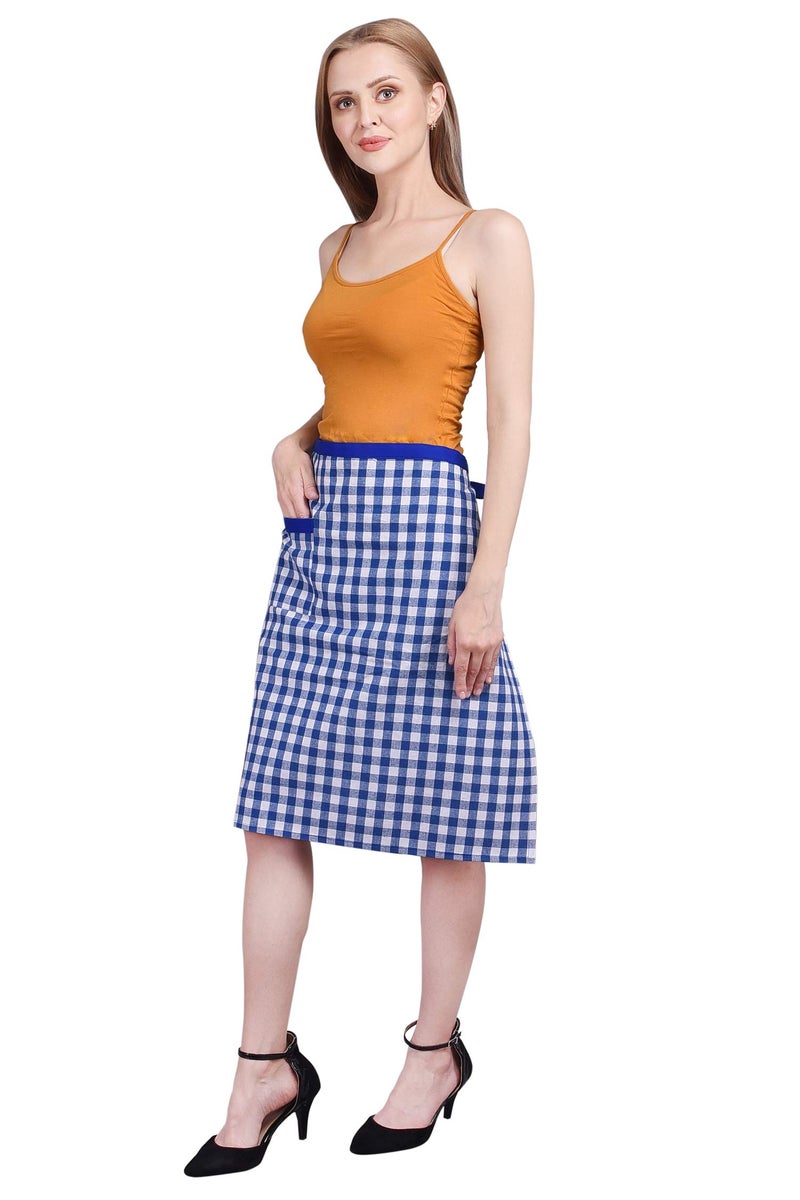 Tolexo Cotton Waist Half Checkered Apron with Side Pocket | Multipurpose for Men & Women | Waiter & Staff for Cafés, Restaurants, Hotels & Home Kitchen Use - Image 3