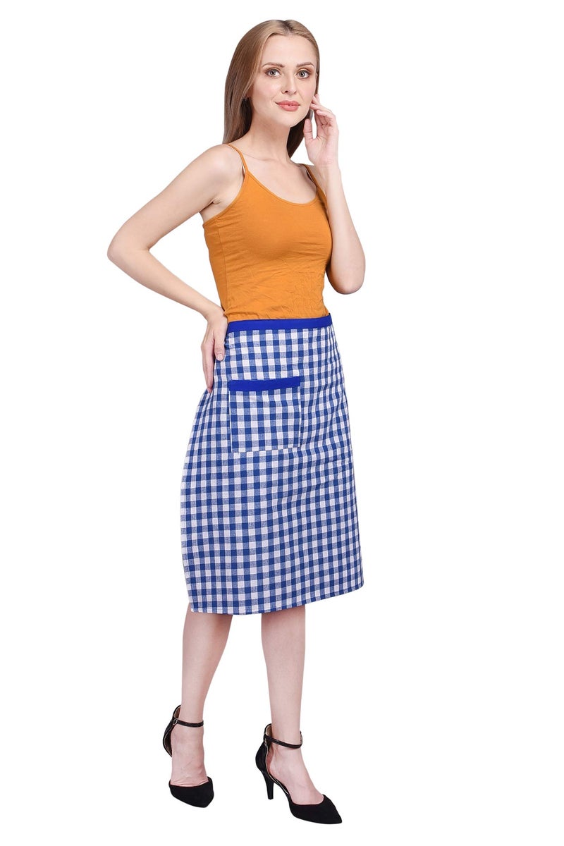 Tolexo Cotton Waist Half Checkered Apron with Side Pocket | Multipurpose for Men & Women | Waiter & Staff for Cafés, Restaurants, Hotels & Home Kitchen Use - Image 5