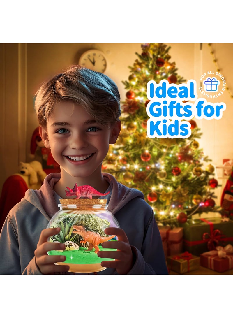 Beauenty Dinosaur Terrarium Kit for Kids, Night Light Up Terrarium Kit DIY Dinosaur Toys, Dinosaur Art Crafts Kit with Remote, Birthday Gift for Boys, Best Dinosaur Present for Kids - Image 5