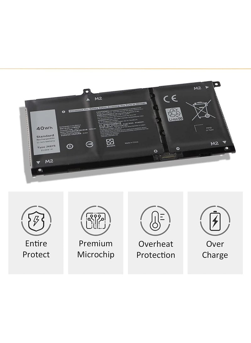 Compatible Laptop Battery 40Wh JK6Y6 for Dell Latitude 3410 3510 Vostro 5300 5401 Inspiron 5300 5401 Series, Li-ion 11.25V - Image 4