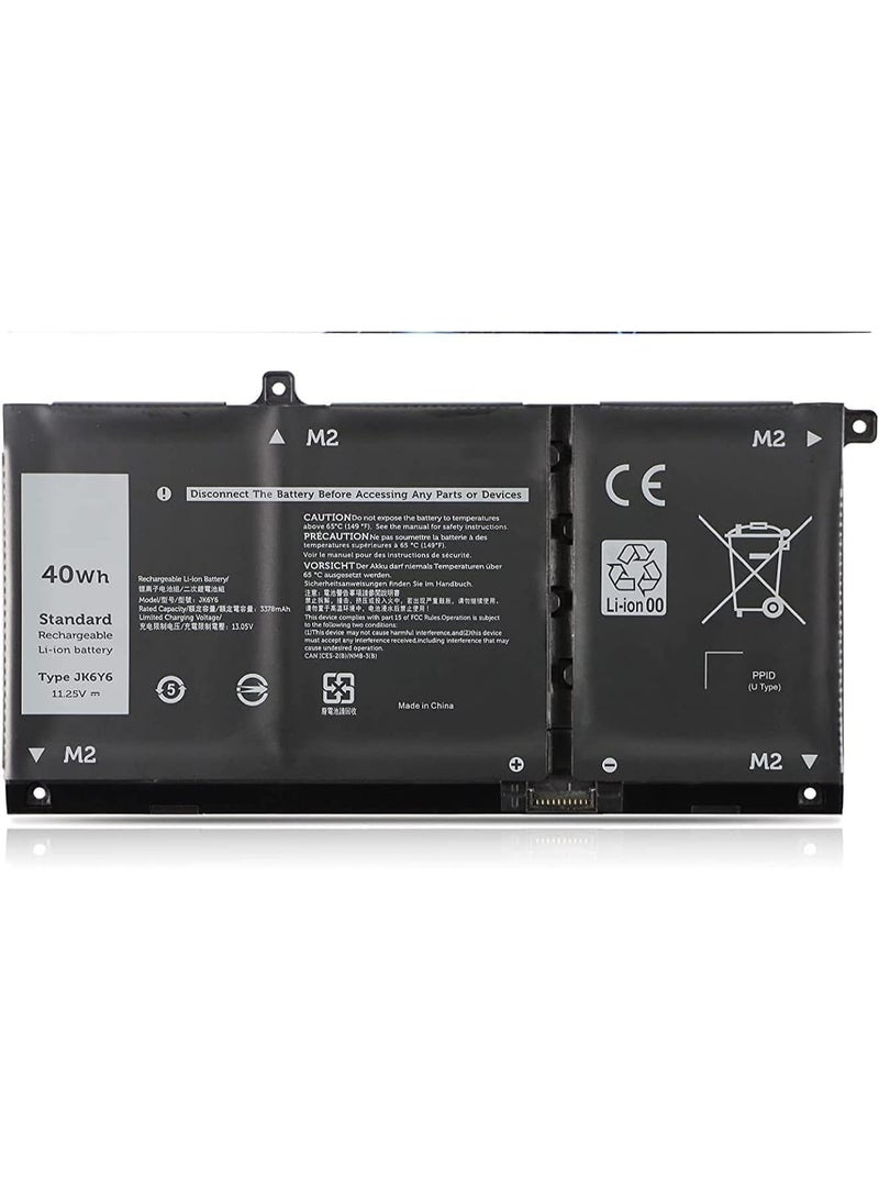 Compatible Laptop Battery 40Wh JK6Y6 for Dell Latitude 3410 3510 Vostro 5300 5401 Inspiron 5300 5401 Series, Li-ion 11.25V - Image 1