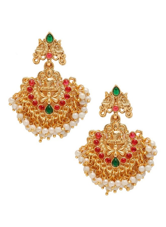 YouBella Gifts Stylish Latest Traditional Gold Plated Temple Choker Jwell Necklace Jewellery Set with Earrings for Girls and Women (Gold) (YBNK_50618) - Image 3