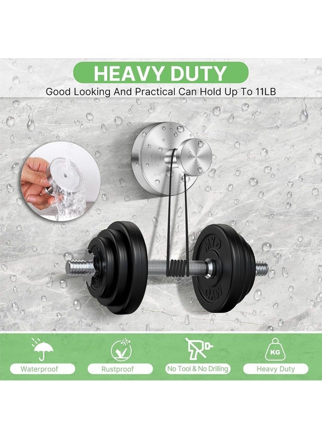 Luxe Hold No Drill Hooks Stainless Steel Waterproof Suction Cup Hooks Towel Bath Robe Hooks for Bathrooms (Silver 4 PCS) - Image 4