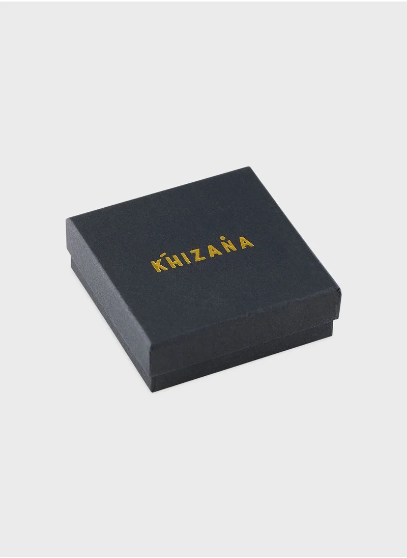 Khizana Cz Arabic Initial "R" Stud Earrings
