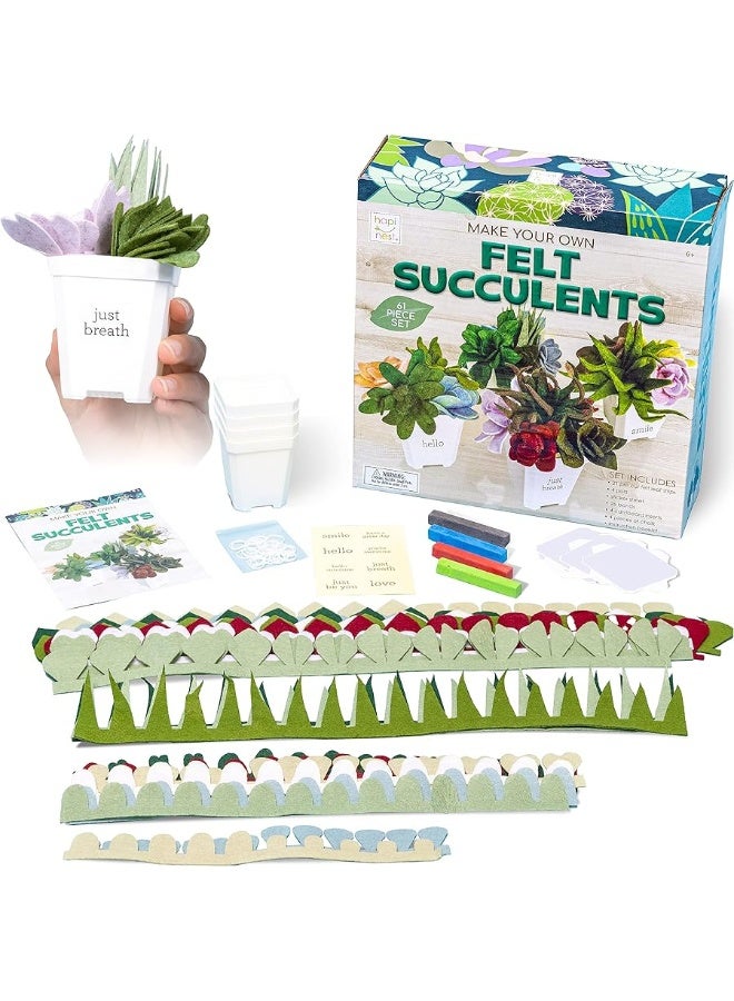 Hapinest Make Your Own Potted Felt Succulents | DIY Arts and Crafts Kit for Adults, Teens and Kids Girls Ages 6 7 8 9 10 11 12 Years Old and Up | Art Project Gifts | Hobbies for Women - Image 1