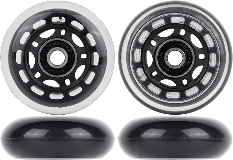 AOWESM 64mm Inline Skate Wheels w/Bearings ABEC-9 for Blades Roller Skates, Pelican Storm Case, Roller Board Bag, Carry-on Luggage Suitcase, Water Rower Seat, Steady Rest Wood Lathe (4 Pack) - Image 2