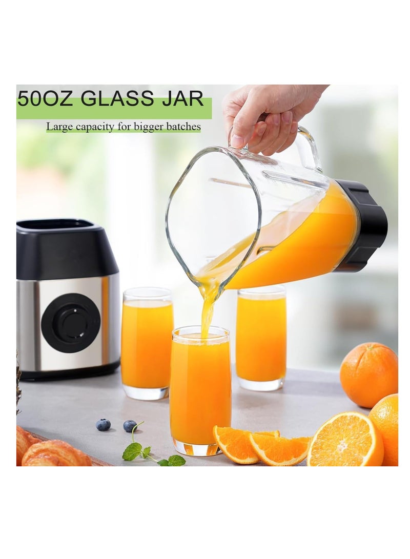 Arabayt Blender Juicer Mixer Grinder With Glass Jar,750W High Power For Kitchen,Stainless Countertop Smoothie Blender,50 Oz Glass Jar,Ideal for Smoothies,Shakes & Frozen Drinks - Image 4