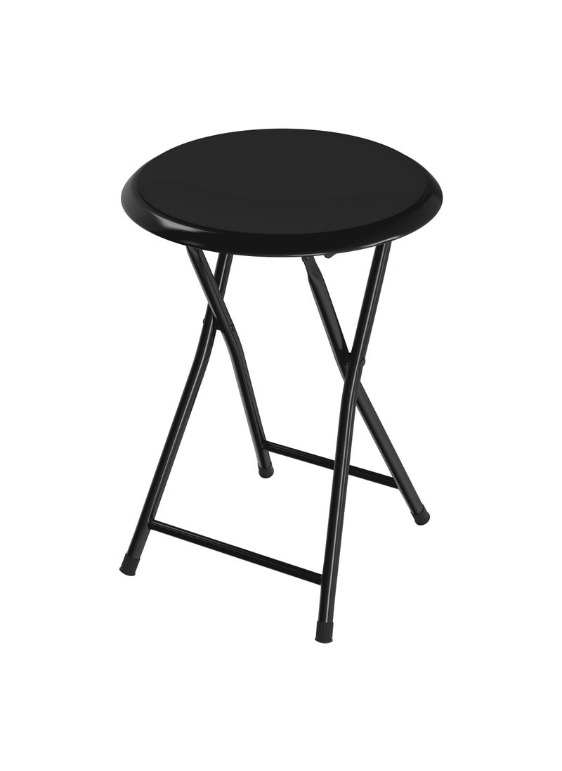 Lavish Home Folding Stool  Backless 18Inch Stool with 225lb Capacity for Kitchen or Rec Room  Portable Indoor Counter Bar Stools by Lavish Home Black 