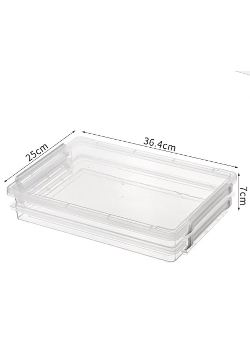 TRASSLE 2 PCS Plastic Storage Bins with Latching Lids Portable Project Case Clear File Box Stackable Storage Containers for Organizing A4 Paper, Photo, Document, Scrapbook  - Image 5