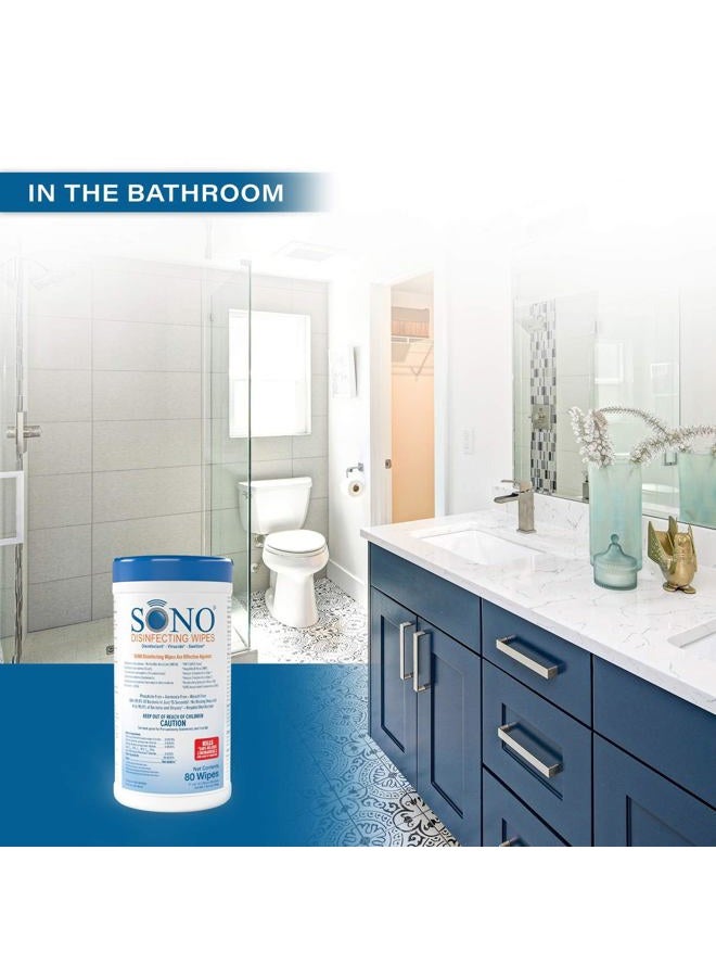 SONO Disinfecting Wipes - Medical-Grade, Alcohol-Free, No Bleach - Multi-Surface Cleaning Wipes for Home, School, Office - 80 CT - Image 3