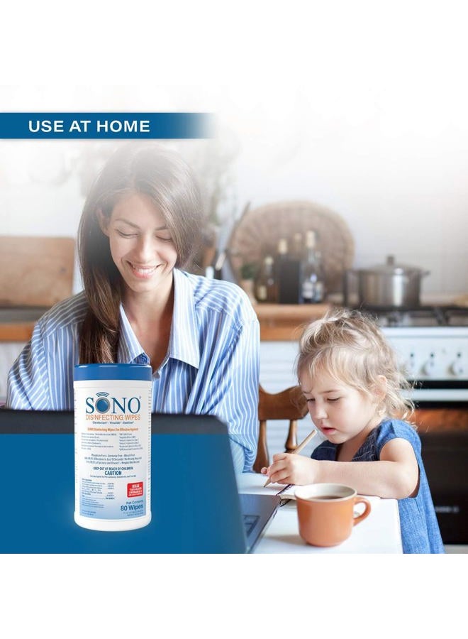 SONO Disinfecting Wipes - Medical-Grade, Alcohol-Free, No Bleach - Multi-Surface Cleaning Wipes for Home, School, Office - 80 CT - Image 4