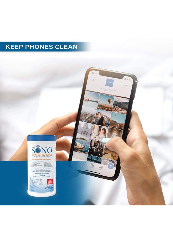 SONO Disinfecting Wipes - Medical-Grade, Alcohol-Free, No Bleach - Multi-Surface Cleaning Wipes for Home, School, Office - 80 CT - Image 5