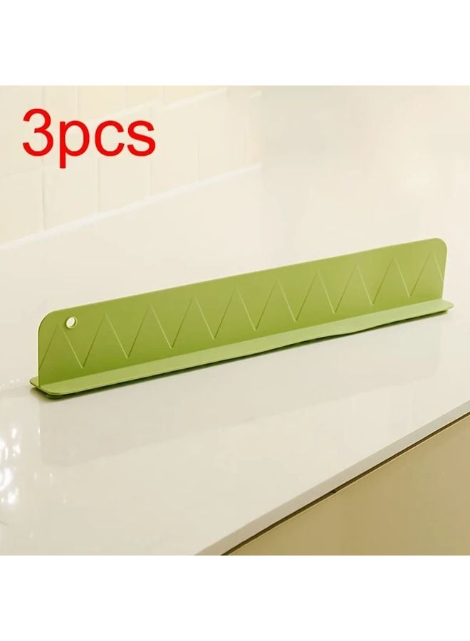3pcs Silicone Sink Splash Guard Water Deflector Strip Suction Cup Baffle - Image 1