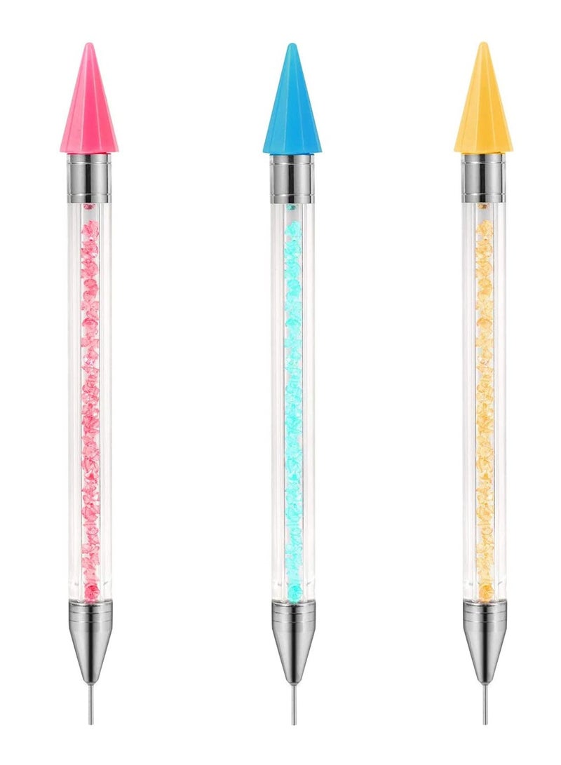 واي آند دي 3 Pcs Drill Pen Art Pencil Self Stick 15.2 cm Rhinestones Diamond Painting Tools Gem Crystals Wax Colorful for DIY Crafts Point Pens - Image 1