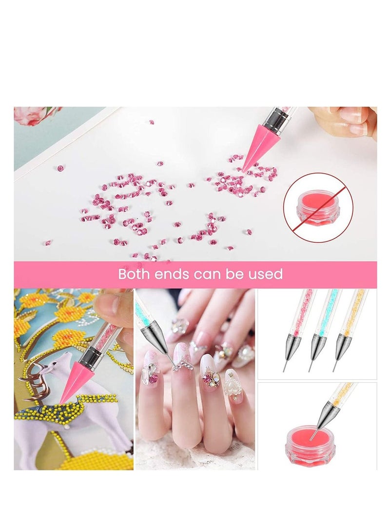 واي آند دي 3 Pcs Drill Pen Art Pencil Self Stick 15.2 cm Rhinestones Diamond Painting Tools Gem Crystals Wax Colorful for DIY Crafts Point Pens - Image 3