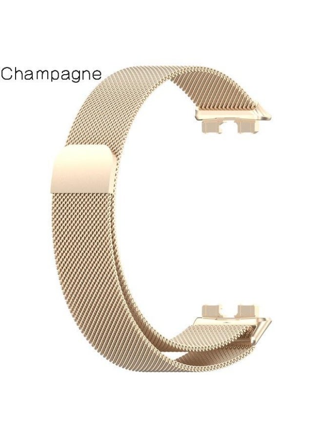 Milanese Loop Stainless Steel Strap for Huawei Band 10/9/8/NFC Women/Men, Elegant Strong Magnetic Adjustable Metal Bracelet Correa Wristband For Huawei Band 10/9/8/NFC Smartwatch Accessories