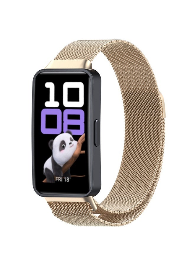 Milanese Loop Stainless Steel Strap for Huawei Band 10/9/8/NFC Women/Men, Elegant Strong Magnetic Adjustable Metal Bracelet Correa Wristband For Huawei Band 10/9/8/NFC Smartwatch Accessories