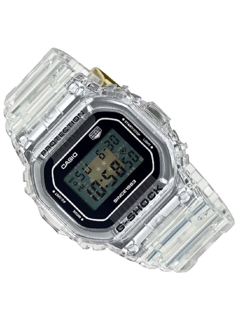 كاسيو ساعة Casio Unesix - الذكرى الأربعين لـ G-SHOCK، CLEAR REMIX، مينا رقمية شفافة من الراتنج، سوار شفاف DW-5040RX-7DR. - Image 2