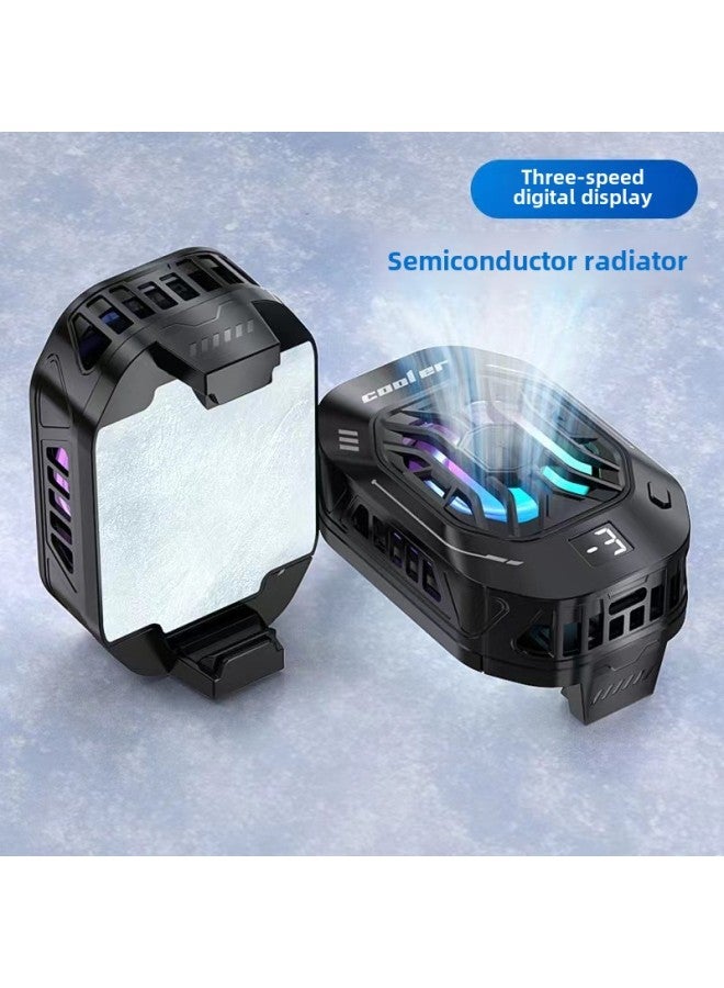 Shake Sound Explosion 2024 F25 Mobile Phone Radiator Drop Temperature Control Digital Display Semiconductor Chicken Radiator-color:F25 Black Digital Display - Image 1