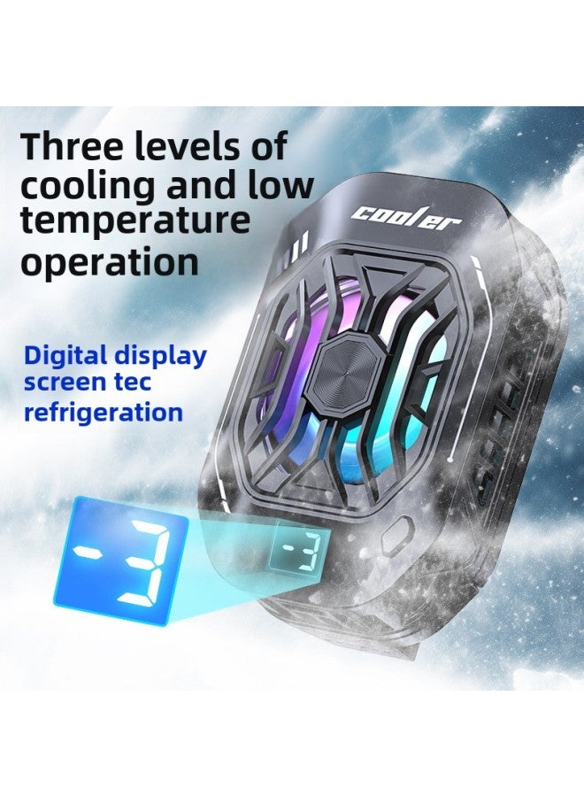 Shake Sound Explosion 2024 F25 Mobile Phone Radiator Drop Temperature Control Digital Display Semiconductor Chicken Radiator-color:F25 Black Digital Display - Image 3