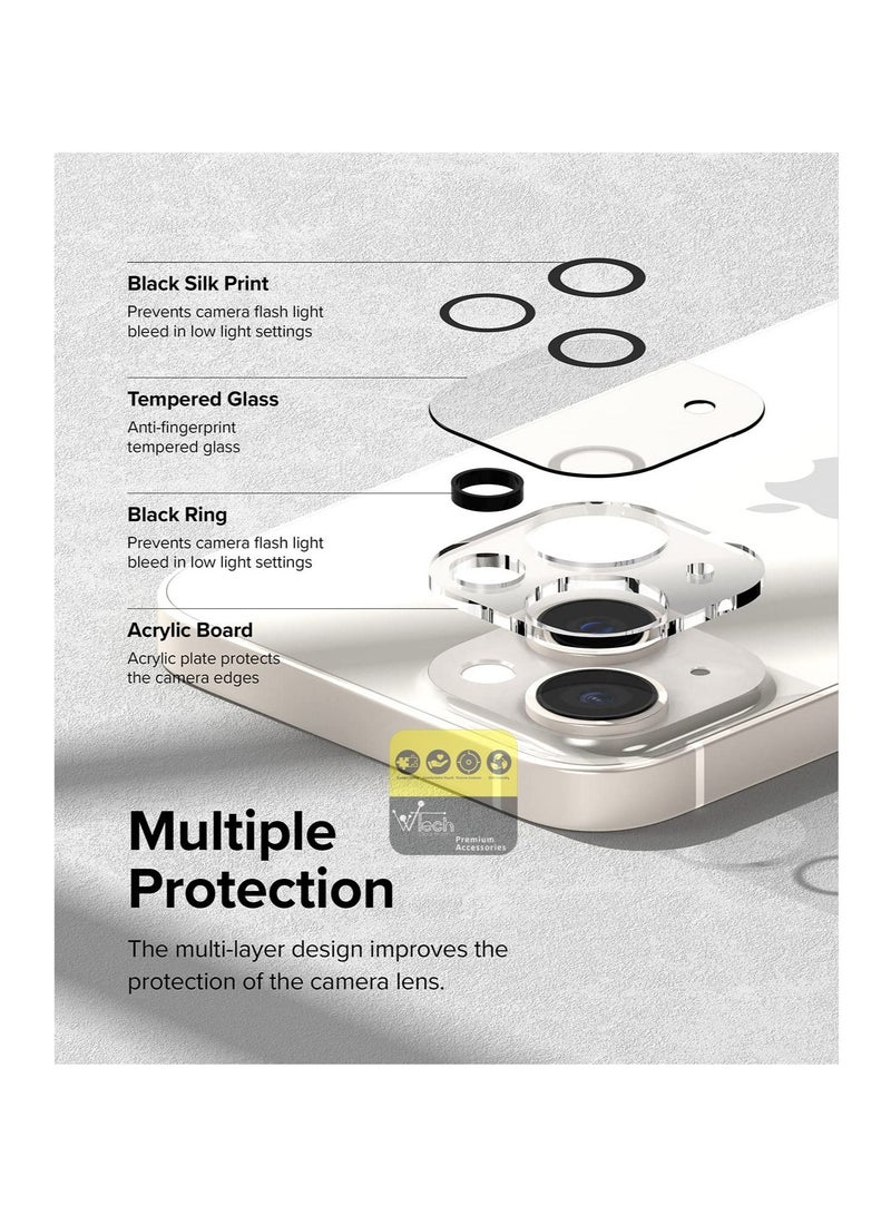 Captaintech Premium Camera Lens Protector Shield For Apple iPhone 15 Plus 2023 Clear/Black - Image 3