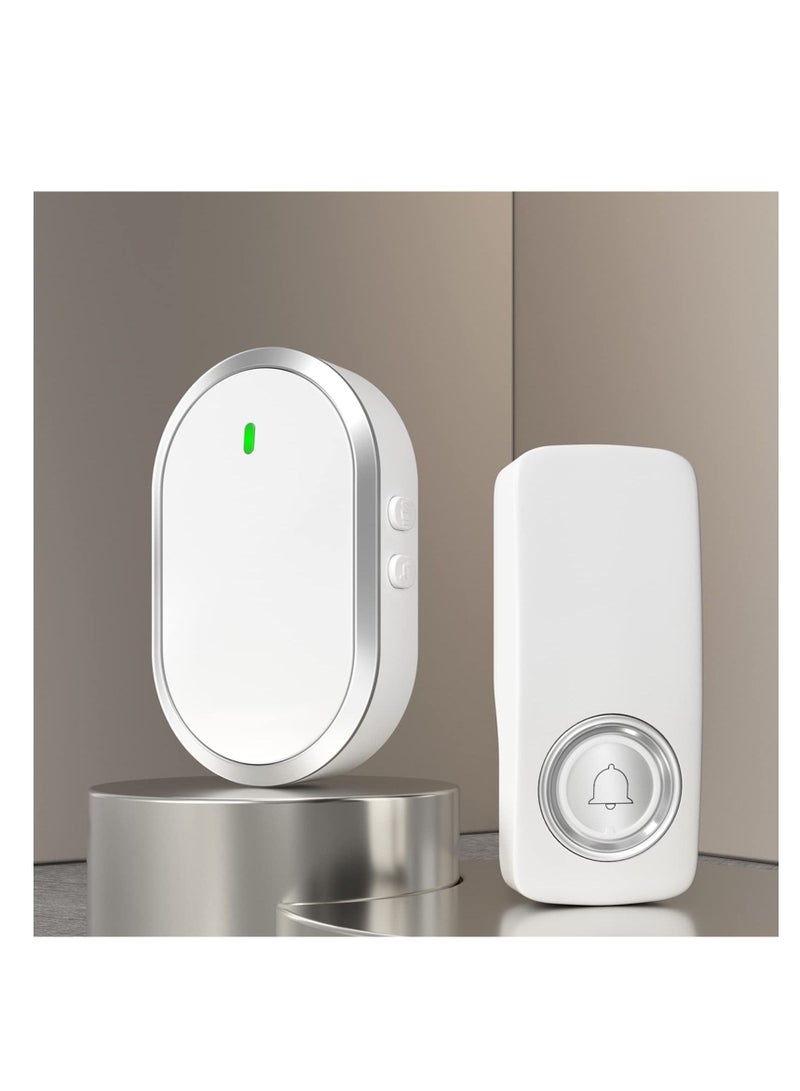 SYOSI Wireless Doorbell Door Bell Ringer Wireless with 38 Melodies Adjustable Volume& Quiet Modes Plug and Play 1 Receiver&1 Waterproof Push Button for house office classroom  - Image 1