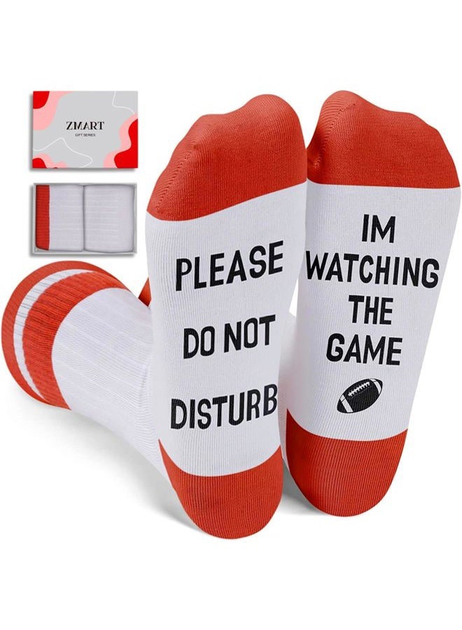 Zmart Funny Socks Silly Socks Football Socks Men Rugby Socks, Fantasy Football Gifts Football Gifts For Men Football Coach Gifts Rugby Gifts Football Fan Gifts, Football Gray, M - Image 1